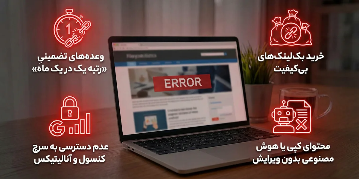 هشدارها: نشانه‌های شرکت‌های سئو یزد نامعتبر 