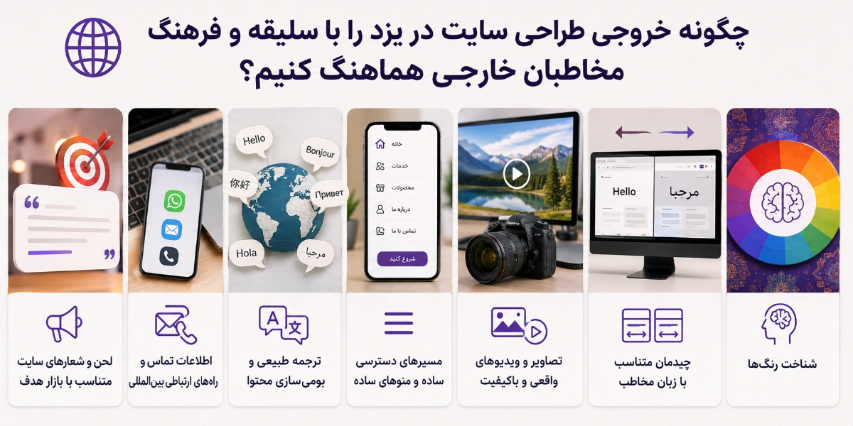 چگونه خروجی طراحی سایت در یزد را با سلیقه و فرهنگ مخاطبان خارجی هماهنگ کنیم؟