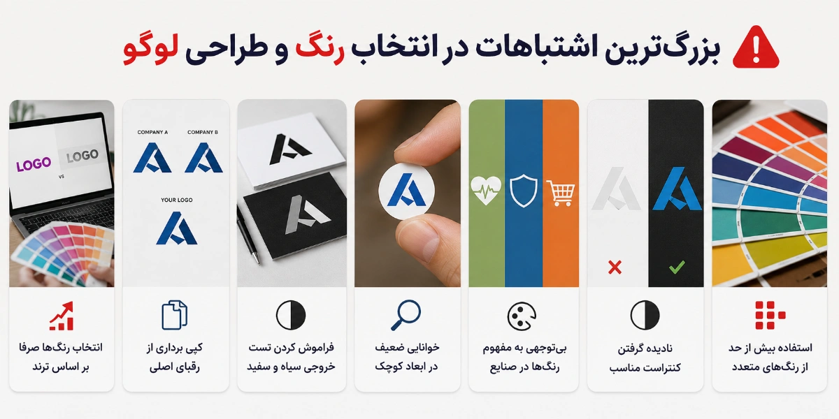 این اشتباهات در انتخاب رنگ طراحی لوگو، به برند شما آسیب می‌زنند!